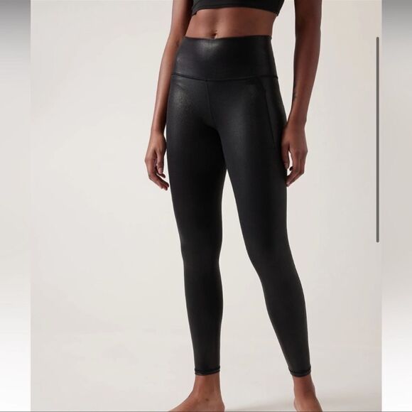 Athleta Faux Leather Leggings - Picture 1 of 3